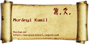 Murányi Kamil névjegykártya
